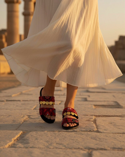 صندل سکه دوزی طرح سوزندوزی مدل آناهیتا Sandal Seke Dozi Anahita Zimacrafts