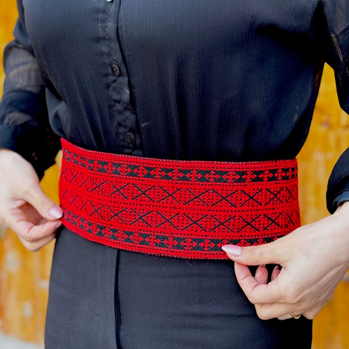 کمربند زنانه پهن طرح سوزندوزی مدل پرین Belt Zanane Sozanduzi Parin Zimacrafts