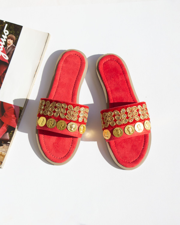 صندل زنانه سکه دوزی طرح زرین Sandal Zanane Zarrin Zimacrafts